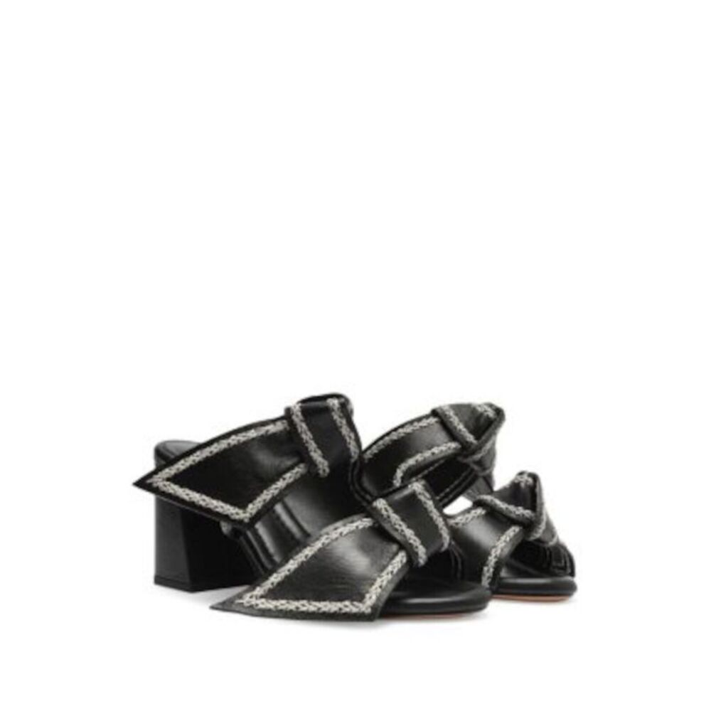 NWT ALEXANDRE BIRMAN Womens Black Contrast Clarita Flare Heeled Sandal 36.5 - Picture 1 of 3